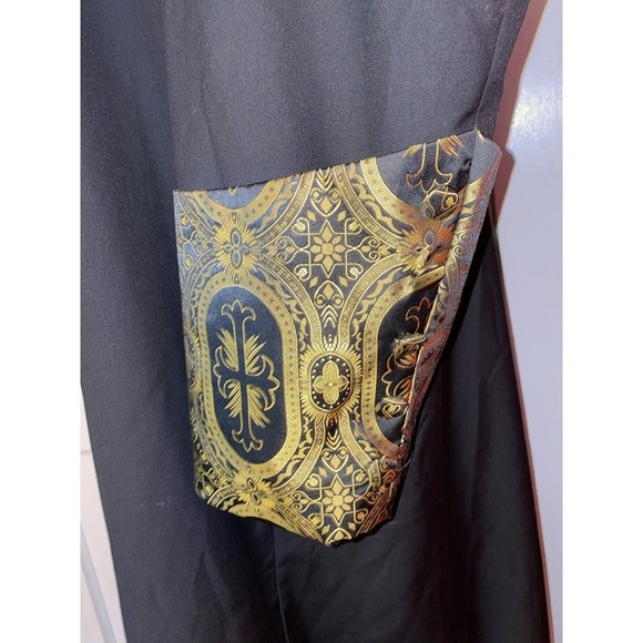 Bohemian Kimono•Religious emperor Cover Up w/cross Robe•Smoking Jacket•Priest - Picture 9 of 11